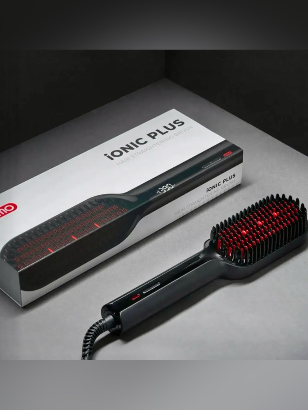 TYMO iONIC PLUS Hair Straightening Brush - Black & Red, Upgraded